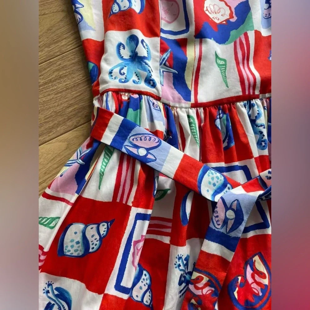 Hunter Bell Quincy Dress Sea Tiles Maxi – Size 2 Colorful Geometric Print - Picture 7 of 9